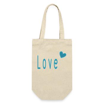 VALENTINSTAG. ICH LIEBE DICH. ICH LIEBE DICH. LIEBE. LIEBE - Geschenkbeutel für Flaschen - Natur - Vorne