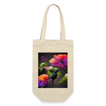 Belle créature - un beau motif de colibri et de fleurs - Sac à bouteille - nature - Devant