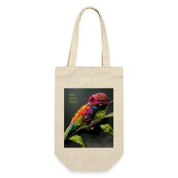 Glänzen mit dem Schein der Sterne - ein positiver Slogan - Geschenkbeutel für Flaschen - Natur - Vorne