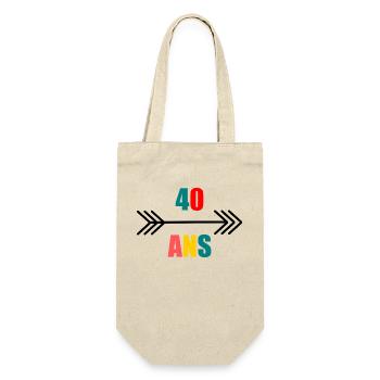 40 ANS. 40e ANNIVERSAIRE. ANNIVERSAIRE 40 ANS. 40 - Sac à bouteille - nature - Devant