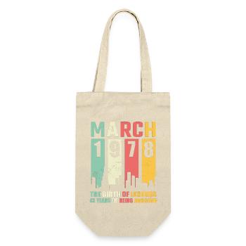 45e anniversaire Mars Né en 1978 Idée cadeau - Sac à bouteille - nature - Devant