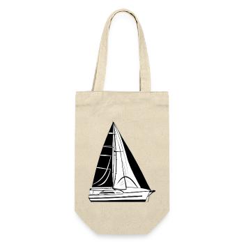 Segeln Segelsport Segelschiff Segler Segelboot - Geschenkbeutel für Flaschen - Natur - Vorne