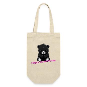 i Miss My Boyfriend sweet Teddy Bear Love - Gift Bag for Bottles - nature - Front