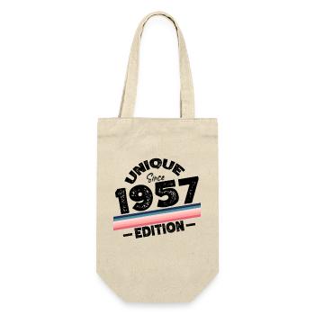 Unique since 1957 Edition Birthday Vintage 1957 - Gift Bag for Bottles - nature - Front