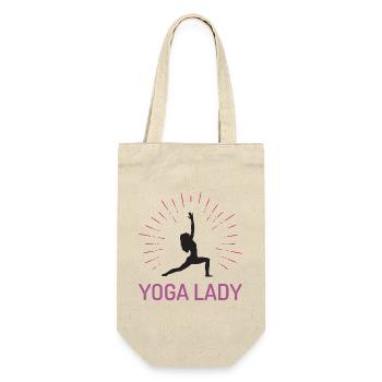Yoga-Mädchen - Geschenkbeutel für Flaschen - Natur - Vorne
