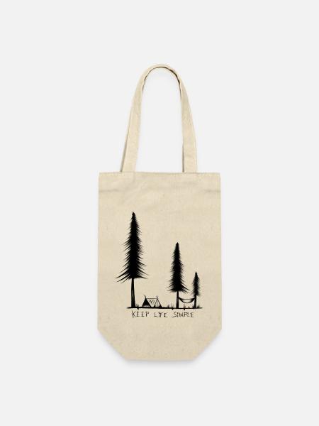 Camping - Geschenkbeutel für Flaschen - Natur