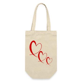 HERZ. PAAR. GERADE VERHEIRATET. Junggesellinnenabschied. VALENTINSTAG. - Geschenkbeutel für Flaschen - Natur - Vorne