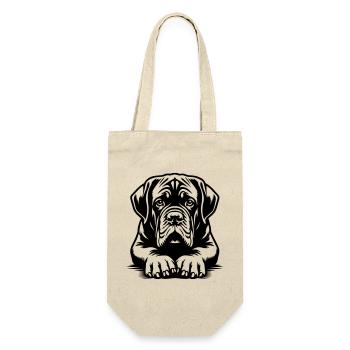 Bordeauxdogge Kopf mit Pfoten - Geschenkbeutel für Flaschen - Natur - Vorne