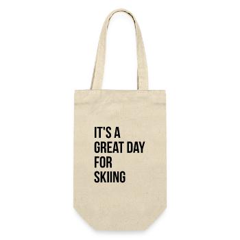 Ski - Geschenkbeutel für Flaschen - Natur - Vorne