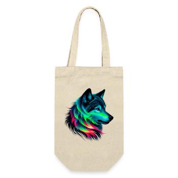 Wolf - Geschenkbeutel für Flaschen - Natur - Vorne
