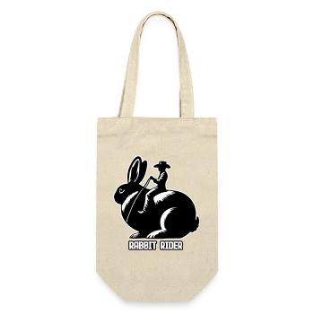 Rabbit Rider (texte léger - avec contour, 3 couleurs) - Sac à bouteille - nature - Devant