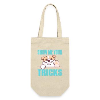 Show Me Your Tricks Cute Funny Dog Training Humor - Gift Bag for Bottles - nature - Front