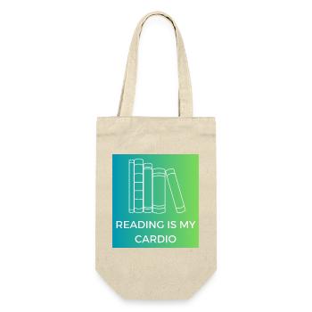 Lesen ist mein Cardio - Geschenkbeutel für Flaschen - Natur - Vorne