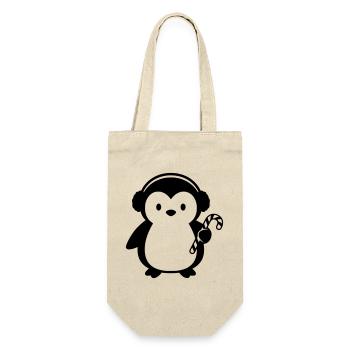 Cute Penguin with Candy Cane | Christmas - Gift Bag for Bottles - nature - Front