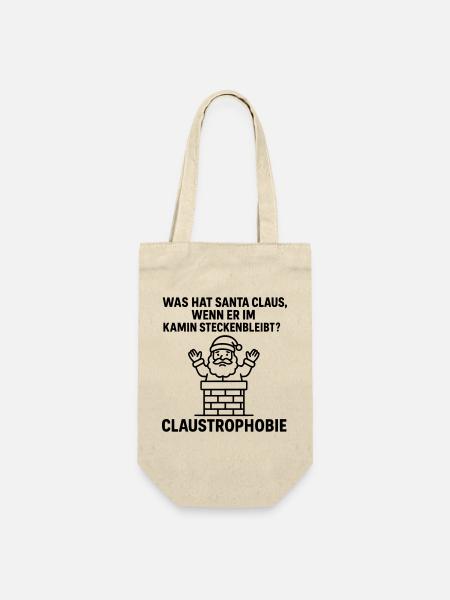 claustrophobie witziger weihnachts spruch  - Geschenkbeutel für Flaschen - Natur