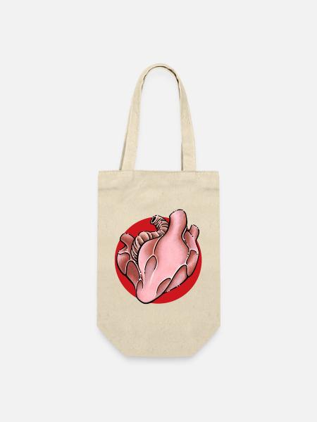 Herz Heart - Geschenkbeutel für Flaschen - Natur