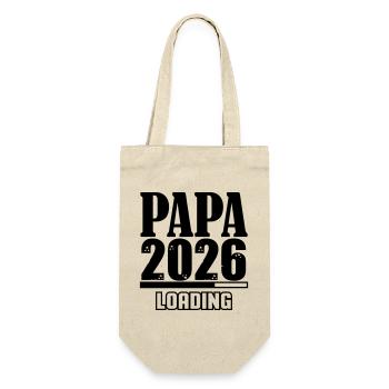 Papa 2026 Loading - Geschenkbeutel für Flaschen - Natur - Vorne