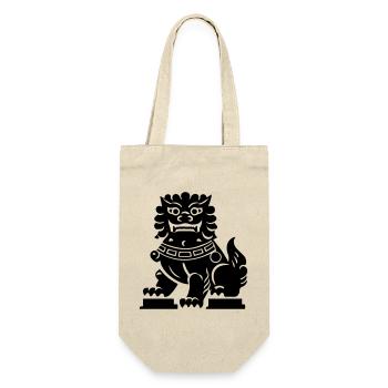 Chinese Lion - Gift Bag for Bottles - nature - Front