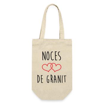 Cadeau Noces de Granit 90 Ans Mariage Amour Pur - Sac à bouteille - nature - Devant