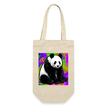 Panda - Geschenkbeutel für Flaschen - Natur - Vorne