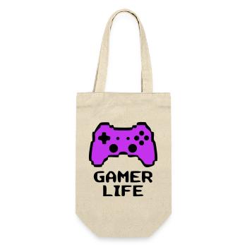 Knalliger Gamer Life Controller - Geschenkbeutel für Flaschen - Natur - Vorne