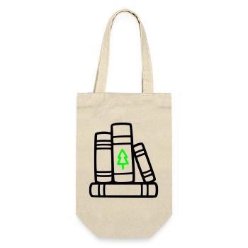 Bücherstapel Baum Natur Lesen Buchclub Wald - Geschenkbeutel für Flaschen - Natur - Vorne
