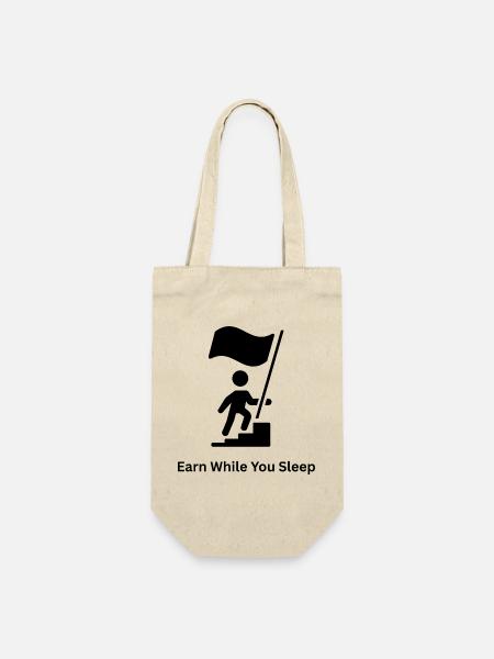 Earn While You Sleep – Passive Income - Geschenkbeutel für Flaschen - Natur
