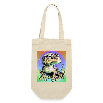 Gecko - Geschenkbeutel für Flaschen - Natur - Vorne