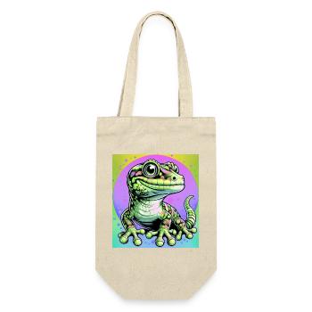 Gecko - Geschenkbeutel für Flaschen - Natur - Vorne