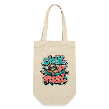 Chill Mal  Cooles Faultier Graffiti Design - Geschenkbeutel für Flaschen - Natur - Vorne