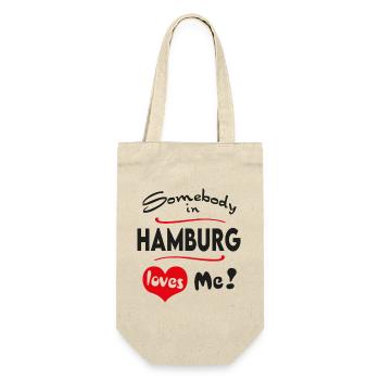 Hamburg Stadt Urban T-Shirt City Heimatliebe Town - Geschenkbeutel für Flaschen - Natur - Vorne