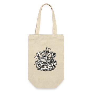 Fisherman Boatfishing - Geschenkbeutel für Flaschen - Natur - Vorne