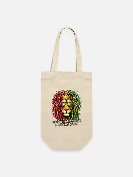 Poly Art Reggae Löwe - Geschenkbeutel für Flaschen - Natur