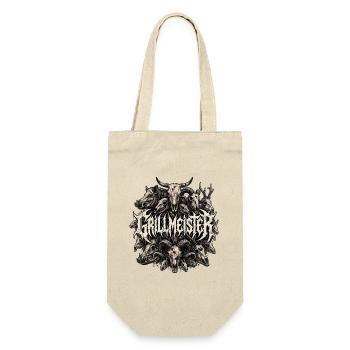 Heavy Metal Grillmeister - Geschenkbeutel für Flaschen - Natur - Vorne