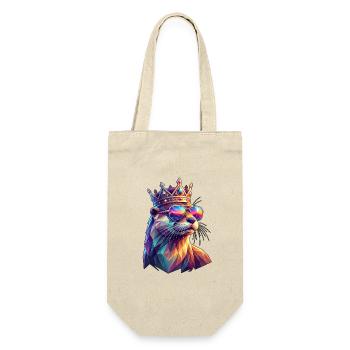 Poly Art Otter - Geschenkbeutel für Flaschen - Natur - Vorne