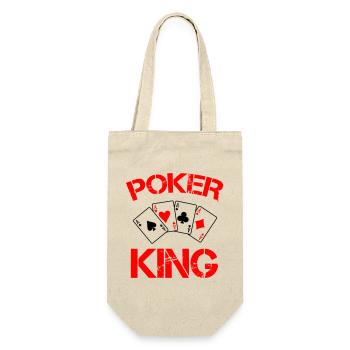 Poker König: Roter Kartenstil - Geschenkbeutel für Flaschen - Natur - Vorne