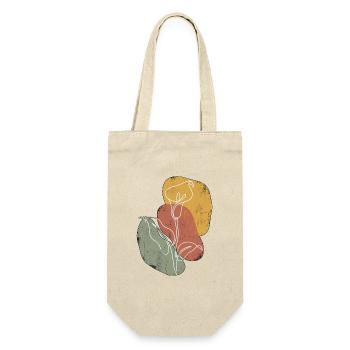 Continuous Line Calla Lilie - Geschenkbeutel für Flaschen - Natur - Vorne