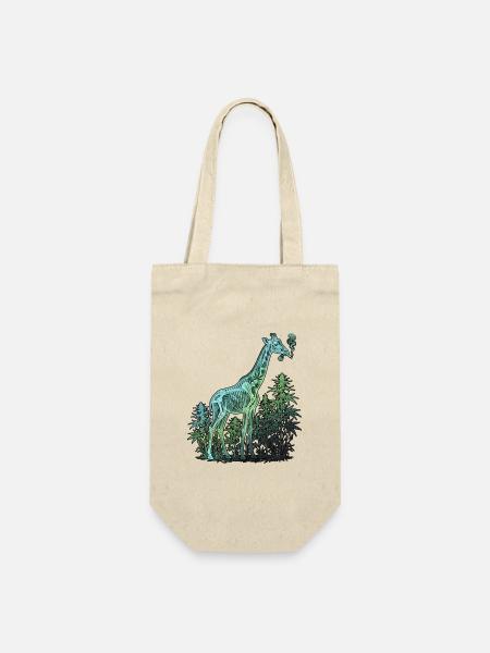 Röntgen Kiffer Giraffe - Geschenkbeutel für Flaschen - Natur