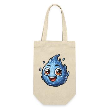 Kawaii Wassertropfen Smile - Geschenkbeutel für Flaschen - Natur - Vorne