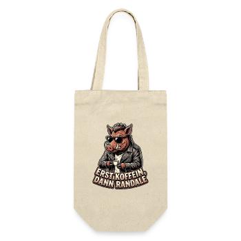 Kaffee Randale Wildschwein - Geschenkbeutel für Flaschen - Natur - Vorne
