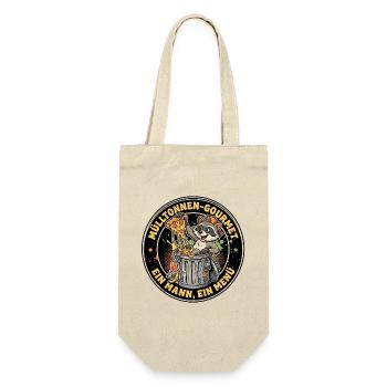 Gourmet Waschbär Müll - Geschenkbeutel für Flaschen - Natur - Vorne