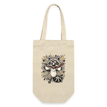 ADHS Kaffee Waschbär - Geschenkbeutel für Flaschen - Natur - Vorne