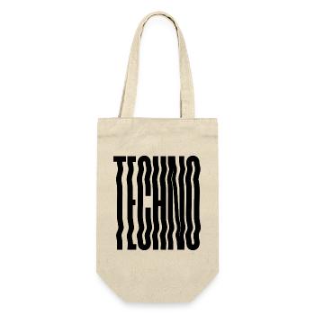 Techno Wave verzerrte Typografie - Geschenkbeutel für Flaschen - Natur - Vorne