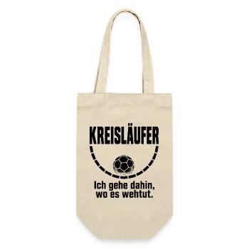 Kreisläufer Handball Shirt – Wo es wehtut - Geschenkbeutel für Flaschen - Natur - Vorne