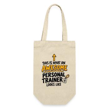 Bester Personal Trainer Fitnesscoach Fitnessstudio Training - Geschenkbeutel für Flaschen - Natur - Vorne