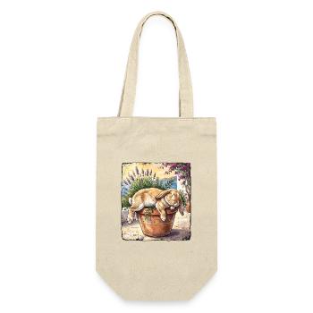 Siesta Kaninchen - Geschenkbeutel für Flaschen - Natur - Vorne