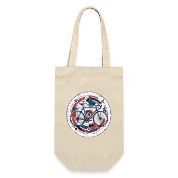 Rennrad Emblem - Geschenkbeutel für Flaschen - Natur - Vorne