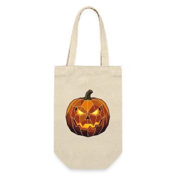 Halloween Poly Kürbis - Geschenkbeutel für Flaschen - Natur - Vorne