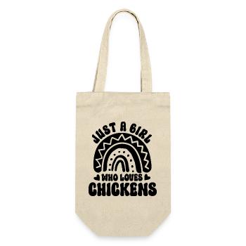Huhn Spruch Boho Style - Geschenkbeutel für Flaschen - Natur - Vorne