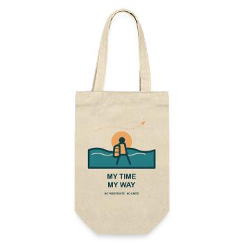 Meine Zeit Mein Weg - Geschenkbeutel für Flaschen - Natur - Vorne